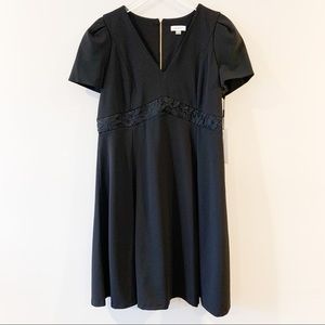 NWT Calvin Klein Black Lace Trim V Neck Dress
